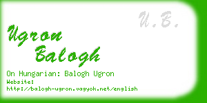 ugron balogh business card